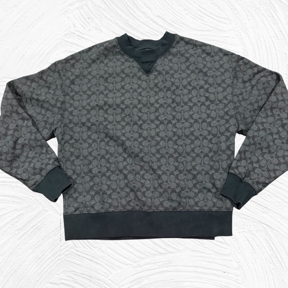 COACH Essential Signature‎ Crewneck in Charcoal Size Small
